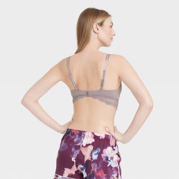 Auden Intimates Scallop Edge Lace Trim Unlined Bralette Purple Size S - Picture 7 of 8